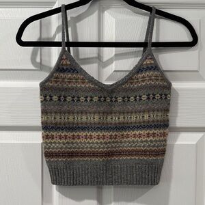 Ralph Lauren Gray Multicolor Knit Camisole vintage